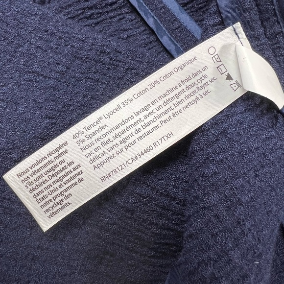 EILEEN FISHER PETITE Stand Collar Front Snap Jacket Blue - Picture 9 of 9